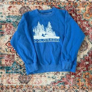 American Eagle Outfitters Blue Colorado Crewneck Sweater